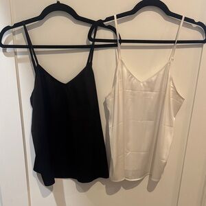 Elegant Black and White Women's Camisole Tops